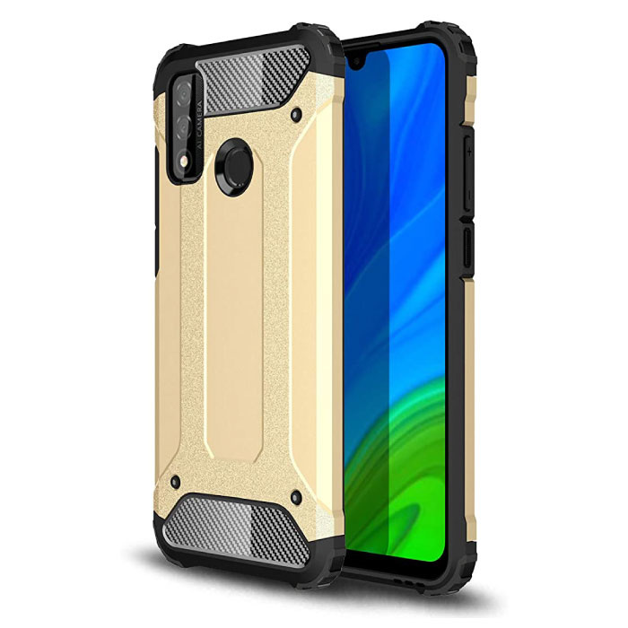 Custodia armatura per Huawei P40 Lite - Custodia in silicone TPU Cover oro