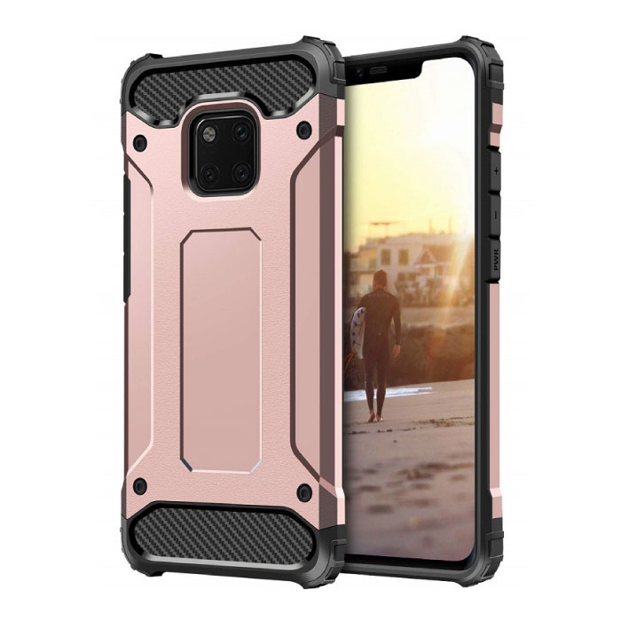 Huawei Mate 20 Lite Armor Case - Silicone TPU Case Cover Cas Rose Gold