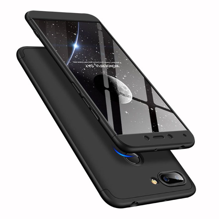 Xiaomi Redmi 5A Vollständige Abdeckung - 360 ° Gehäusetasche + Displayschutzfolie aus gehärtetem Glas Schwarz