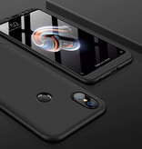 Stuff Certified® Xiaomi Redmi 6A Full Cover - 360 ° Body Case Case + Tempered Glass Screen Protector Black