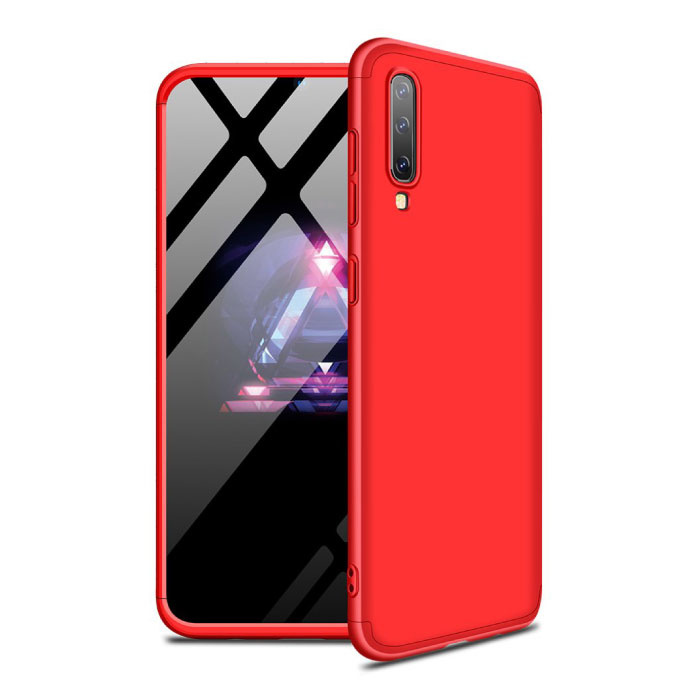 Xiaomi Redmi 6 Pro Vollständige Abdeckung - 360 ° Gehäusetasche + Displayschutzfolie Gehärtetes Glas Rot