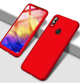 Stuff Certified® Xiaomi Redmi 8A Full Cover - 360 ° Body Case Case + Screen Protector Tempered Glass Red