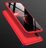 Stuff Certified® Xiaomi Redmi Note 7 Pro Vollständige Abdeckung - 360 ° Gehäusehülle + gehärtete Glas-Displayschutzfolie Rot