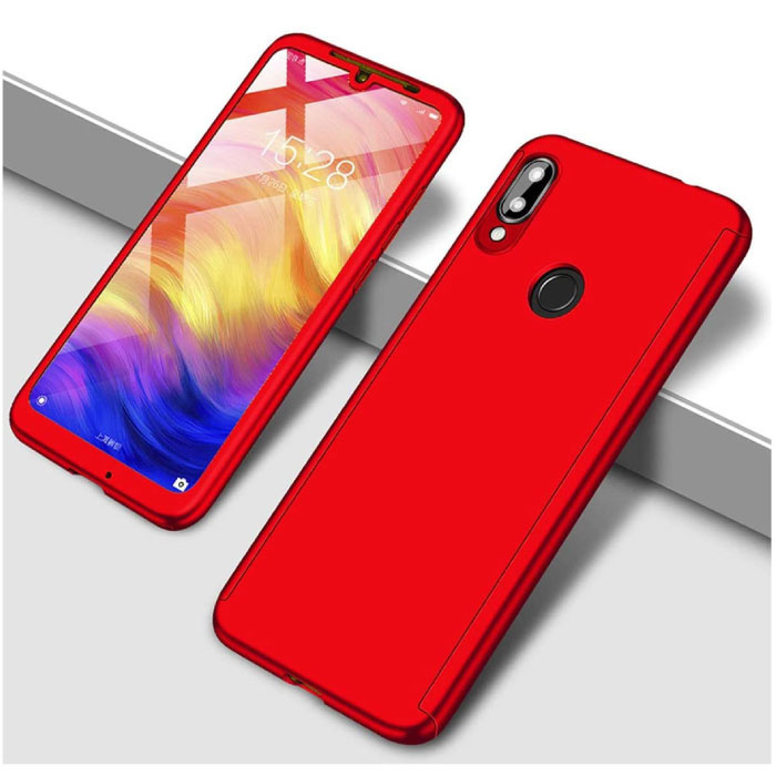 Stuff Certified® Xiaomi Redmi Note 9S Full Cover - Custodia corpo 360 ° + Protezione schermo in vetro temperato Rosso