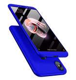 Stuff Certified® Xiaomi Redmi 6 Full Cover - Coque 360 ° Body Case + Protecteur d'écran Verre Trempé Bleu