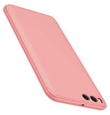 Stuff Certified® Xiaomi Redmi 5 Plus Vollabdeckung - 360 ° Gehäusetasche + Displayschutzfolie Gehärtetes Glas Pink