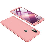 Stuff Certified® Xiaomi Redmi 6 Pro Vollständige Abdeckung - 360 ° Gehäusetasche + Displayschutzfolie Gehärtetes Glas Pink