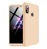 Stuff Certified® Xiaomi Redmi 5 Full Cover - 360 ° Body Case Case + Screen Protector Tempered Glass Gold