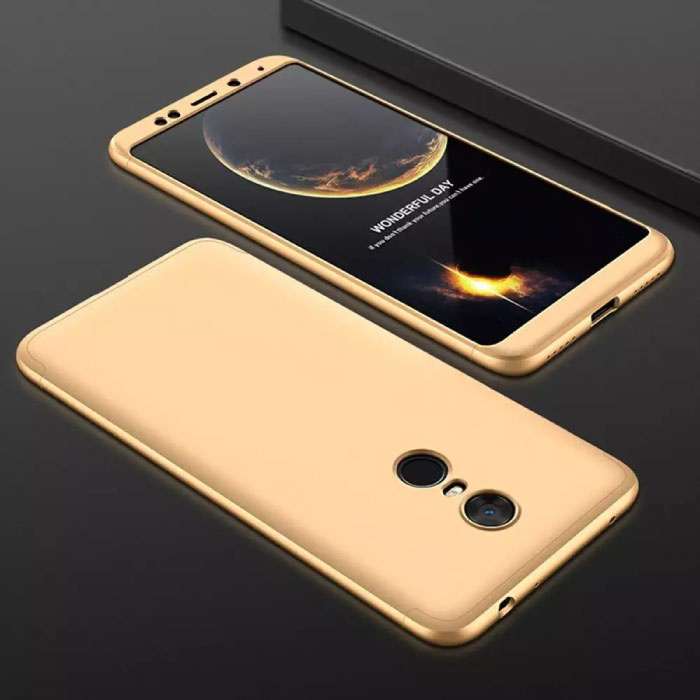 Stuff Certified® Xiaomi Redmi 7 Full Cover - Custodia corpo 360 ° + protezione schermo in vetro temperato color oro