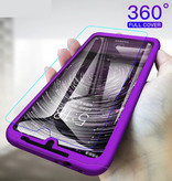Stuff Certified® Xiaomi Redmi 6A Full Cover - 360 ° Body Case Case + Screen Protector Tempered Glass Purple
