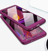 Stuff Certified® Xiaomi Redmi 9C Full Cover - 360 ° Body Case Case + Screen Protector Tempered Glass Purple