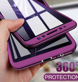 Stuff Certified® Xiaomi Redmi Note 8 Full Cover - Coque 360 ° + Protecteur d'écran Verre Trempé Violet