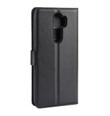 Stuff Certified® Xiaomi Redmi Note 6 Flip Ledertasche Brieftasche - PU Leder Brieftasche Abdeckung Cas Case Schwarz