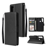 Stuff Certified® Xiaomi Redmi Note 7 Leather Flip Case Wallet - PU Leather Wallet Cover Cas Case Black
