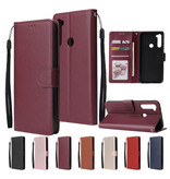 Stuff Certified® Xiaomi Redmi Note 8 Pro Flip Ledertasche Brieftasche - PU Leder Brieftasche Abdeckung Cas Case Schwarz