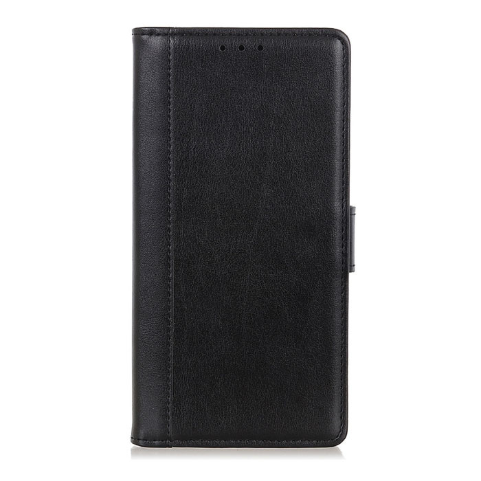 Stuff Certified® Funda de cuero con tapa para Xiaomi Redmi Note 9 - Cartera de cuero PU Funda Cas Funda negra