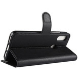 Stuff Certified® Xiaomi Redmi Note 9 Flip Leather Case Wallet - PU Leather Wallet Cover Cas Case Black
