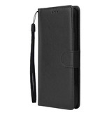 Stuff Certified® Xiaomi Redmi 5 Plus Leder Flip Case Brieftasche - PU Leder Brieftasche Cover Cas Case Schwarz
