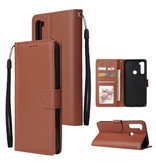 Stuff Certified® Étui en cuir à rabat Xiaomi Redmi Note 4X - Étui en cuir PU avec étui en cuir marron