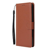 Stuff Certified® Skórzany portfel z klapką Xiaomi Redmi Note 7 - skórzany pokrowiec na portfel Cas Case Brown