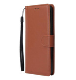 Stuff Certified® Xiaomi Redmi Note 8 Pro Flip Leather Case Wallet - PU Leather Wallet Cover Cas Case Brown