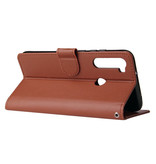 Stuff Certified® Xiaomi Redmi 9 Leather Flip Case Wallet - PU Leather Wallet Cover Cas Case Brown