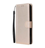 Stuff Certified® Skórzany portfel Xiaomi Redmi Note 9 Pro Flip - PU Leather Wallet Cover Cas Case Gold