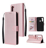 Stuff Certified® Skórzany pokrowiec Xiaomi Redmi Note 5 Flip - Portfel ze skóry PU Pokrowiec Cas w kolorze różowym