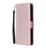 Stuff Certified® Skórzany portfel z klapką Xiaomi Redmi Note 9 - skórzany pokrowiec na portfel Cas Case Pink