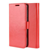 Stuff Certified® Skórzany pokrowiec Xiaomi Redmi Note 8 Pro Flip - PU Leather Wallet Cover Cas Case Red