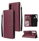 Stuff Certified® Xiaomi Redmi Note 6 Portafoglio con custodia in pelle flip - Custodia con custodia in pelle PU bordeaux