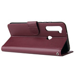 Stuff Certified® Xiaomi Redmi Note 8 Flip Leather Case Wallet - PU Leather Wallet Cover Cas Case Bordeaux