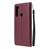 Stuff Certified® Skórzany portfel z klapką Xiaomi Redmi 7 - skórzany pokrowiec na portfel ze skóry PU Cas Case Bordeaux