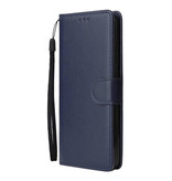 Stuff Certified® Funda de cuero con tapa para Xiaomi Redmi Note 6 - Cartera de cuero PU Funda Cas Case Azul