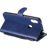 Stuff Certified® Skórzany pokrowiec Xiaomi Redmi Note 8 Pro Flip - PU Leather Wallet Cover Cas Case Blue