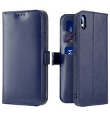 Stuff Certified® Skórzany pokrowiec Xiaomi Redmi Note 9 Flip - PU Leather Wallet Cover Cas Case Blue