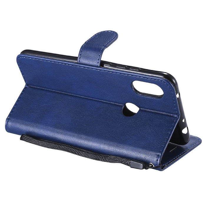 Stuff Certified® Xiaomi Redmi Note 9 Leren Flip Case Portefeuille - PU Leer Wallet Cover Cas Hoesje Blauw