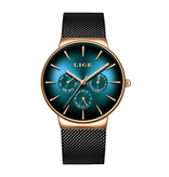 Lige Luxury Watch Men - Movimento al quarzo anologo per uomo verde