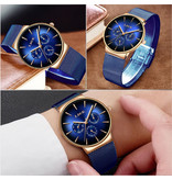 Lige Luxury Watch Men - Anologue Quartz Movement for Men Blue