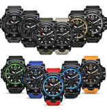 SMAEL Military Dive Watch for Men - Rubber Strap Quartz Movement Analog Digital for Men Black