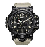 SMAEL  Militair Duik Horloge voor Heren - Rubber Bandje Kwarts Uurwerk Analoog Digitaal voor Mannen Beige