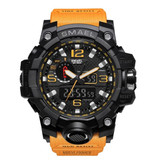 SMAEL Wojskowy zegarek nurkowy dla mężczyzn - gumowy pasek z mechanizmem kwarcowym analogowy cyfrowy dla mężczyzn pomarańczowy