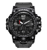 SMAEL Military Dive Watch for Men - Rubber Strap Quartz Movement Analog Digital for Men Gray