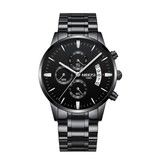 Nibosi Montre en acier pour homme - Bracelet de luxe Mouvement Anologue pour homme Quartz noir