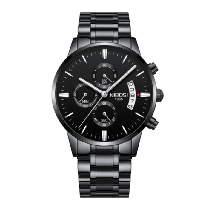 Steel Watch for Men - Luxury Strap Anologue Movement for Men Quartz Black