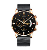 Nibosi Montre en acier pour homme - Bracelet de luxe Mouvement Anologue pour homme Quartz noir