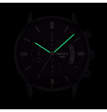 Nibosi Stalowy zegarek dla mężczyzn - luksusowy pasek z mechanizmem Anologue dla mężczyzn Quartz Blue