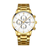 Nibosi Stahluhr für Herren - Luxus Armband Anologue Uhrwerk für Herren Quarz Gold