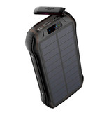 Stuff Certified® Banco de energía solar con 3 puertos 26.800mAh - Linterna incorporada - Cargador de batería de emergencia externo Cargador de batería Sun Black