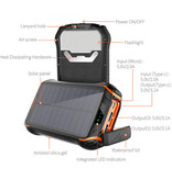 Stuff Certified® Solar Power Bank con 3 Porte 26.800mAh - Torcia Incorporata - Caricabatteria Caricabatteria Esterno di Emergenza Arancione Sole